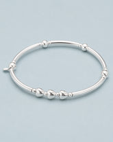 30th birthday sterling silver 3 heart stretch bead bracelet