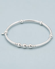 30th birthday sterling silver 3 heart stretch bead bracelet