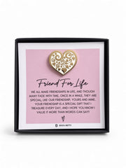 Gold Heart Pin for Friend – Friendship Keepsake Gift