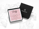 Sterling silver 3-ring bracelet in Bijou Betty gift box with 30th birthday card, ideal for daughters.