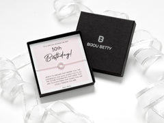 Sterling silver 30th birthday bracelet in Bijou Betty gift box.