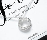 Sterling Silver 40th Birthday 4 Ring Necklace Gift