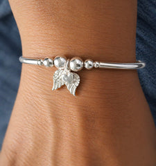 Modern Sterling Silver Angel Wings Bracelet
