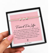 Three-heart stretch bracelet in a bright silver finish, shown as the main product image.