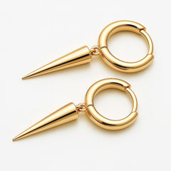 Sterling Silver Spike Huggie Hoop Earrings