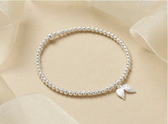 Angel Wing Bracelet - 925 Sterling Silver Stretch Bracelet - Gift for Women, Girls, Friends, Colleagues, Birthday Gifts, Bridemaids Gift