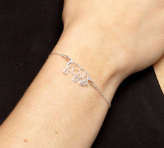 Elephant Bracelet For Women, Geometric Elephant Charm, Elephant Gifts, Lucky Elephant, Elephant Jewellery, Sterling Silver Jewellery