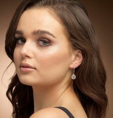 Sterling Silver Hoop Earrings For Women - Silver Disc Earrings -Silver Hoop Disc Earrings - Hoops with Disc - Solid Silver Earrings