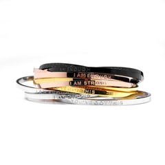 Adjustable motivational bracelet for women with engraved message