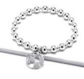 Silver Bead World Map Bracelet.