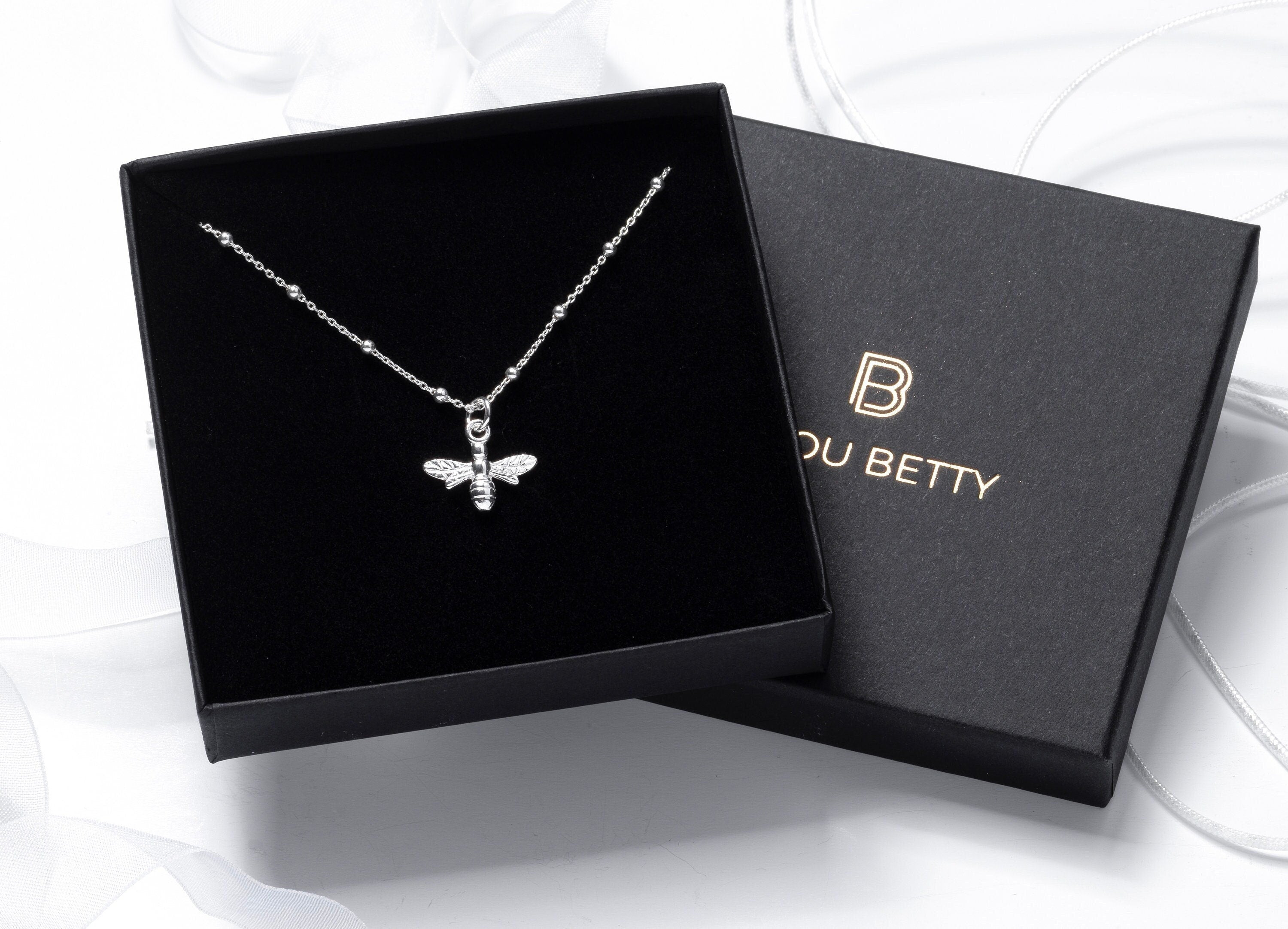Sterling Silver Bumblebee Necklace Bee Lover Gift