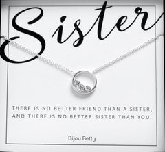 Sisters Necklace, Sister Gift, Gift for Sister, Sister Birthday Gift, Big Sister Gift, Circle Necklace, Gift Ideas Sister