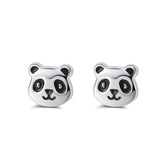 Sterling Silver Panda Stud Earrings