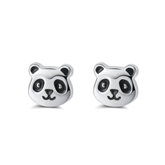 Sterling Silver Panda Stud Earrings