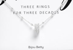 Sterling silver 30th birthday necklace in Bijou Betty gift box.