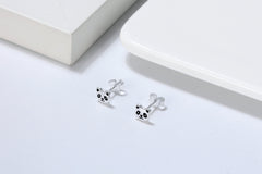 Sterling Silver Panda Stud Earrings.