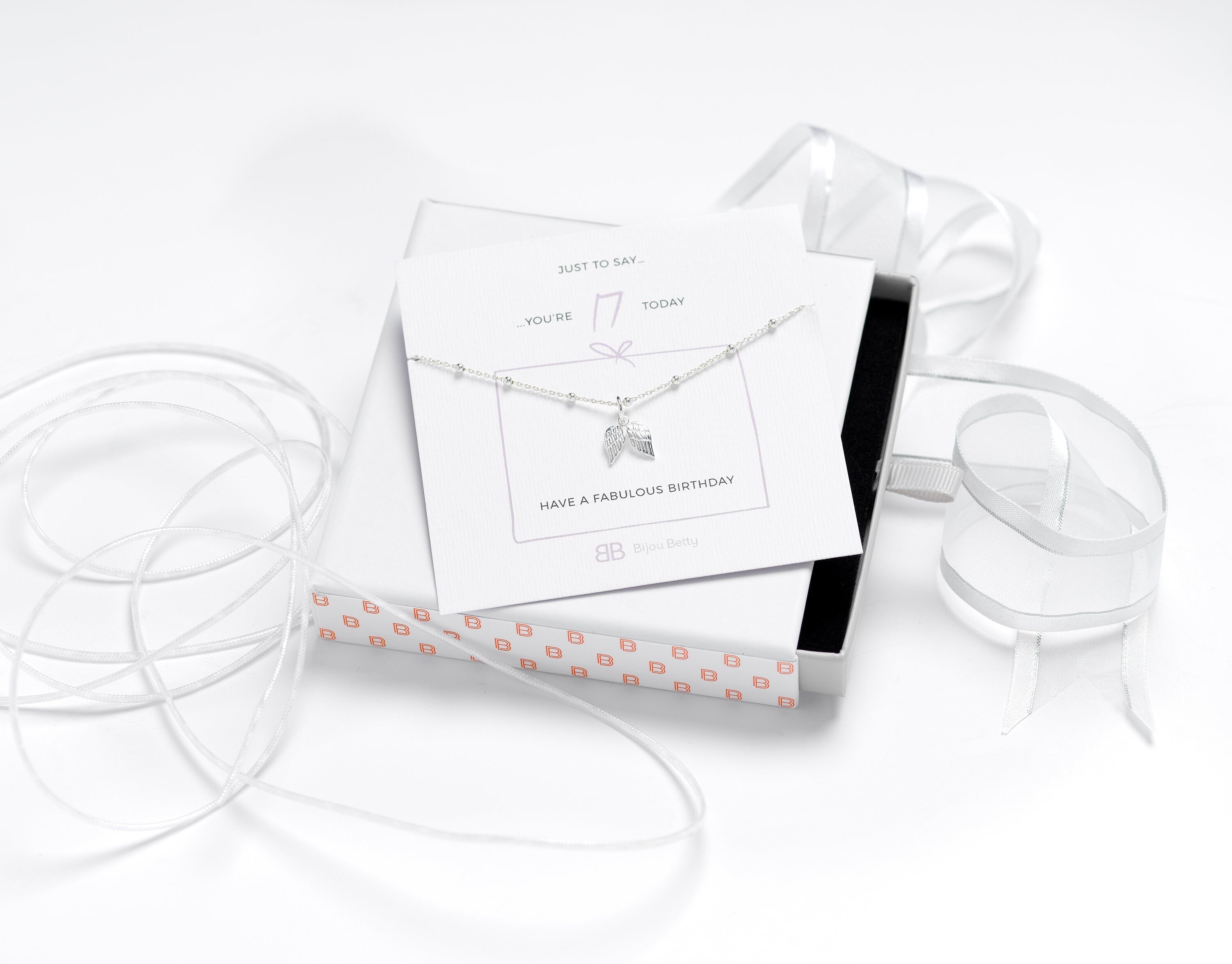 Sterling silver 17th birthday necklace in Bijou Betty gift box.