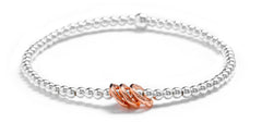 Sterling silver 30th birthday rose gold vermeil 3 ring bracelet.