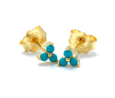 Turquoise stud earrings, tiny stud earrings, turquoise earrings, gold stud earrings, cute earring, gift for women, gifts under 10