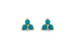 Turquoise stud earrings, tiny stud earrings, turquoise earrings, gold stud earrings, cute earring, gift for women, gifts under 10