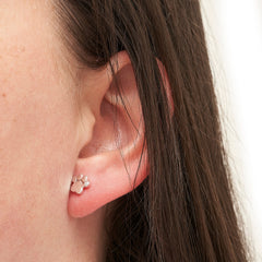 Gift for Dog Lovers | Sterling Silver Paw Print Earrings | Perfect for Dog Mum & Pet Owners