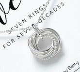 70th Birthday Necklace, 7 Rings for 7 Decades Necklace.