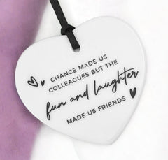 Ceramic colleague heart decoration in Bijou Betty gift box.