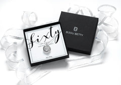 Sterling Silver 60th Birthday Milestone 6 Ring Necklace.