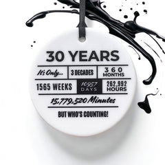 30th birthday ceramic ornament in Bijou Betty.