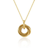 Gold-plated 60th birthday keepsake 6 ring necklace with 14mm pendant.