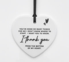 Ceramic thank you heart keepsake in Bijou Betty gift box.