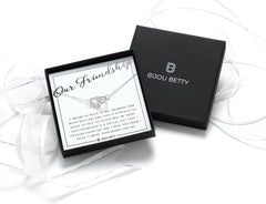 Sterling silver best friend necklace in Bijou Betty gift box.