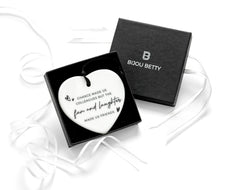Ceramic colleague heart decoration in Bijou Betty gift box.