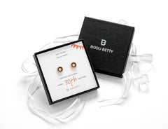 Sterling silver 30th birthday earrings in Bijou Betty gift box.
