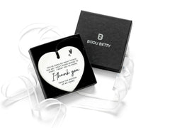 Ceramic thank you heart keepsake in Bijou Betty gift box.