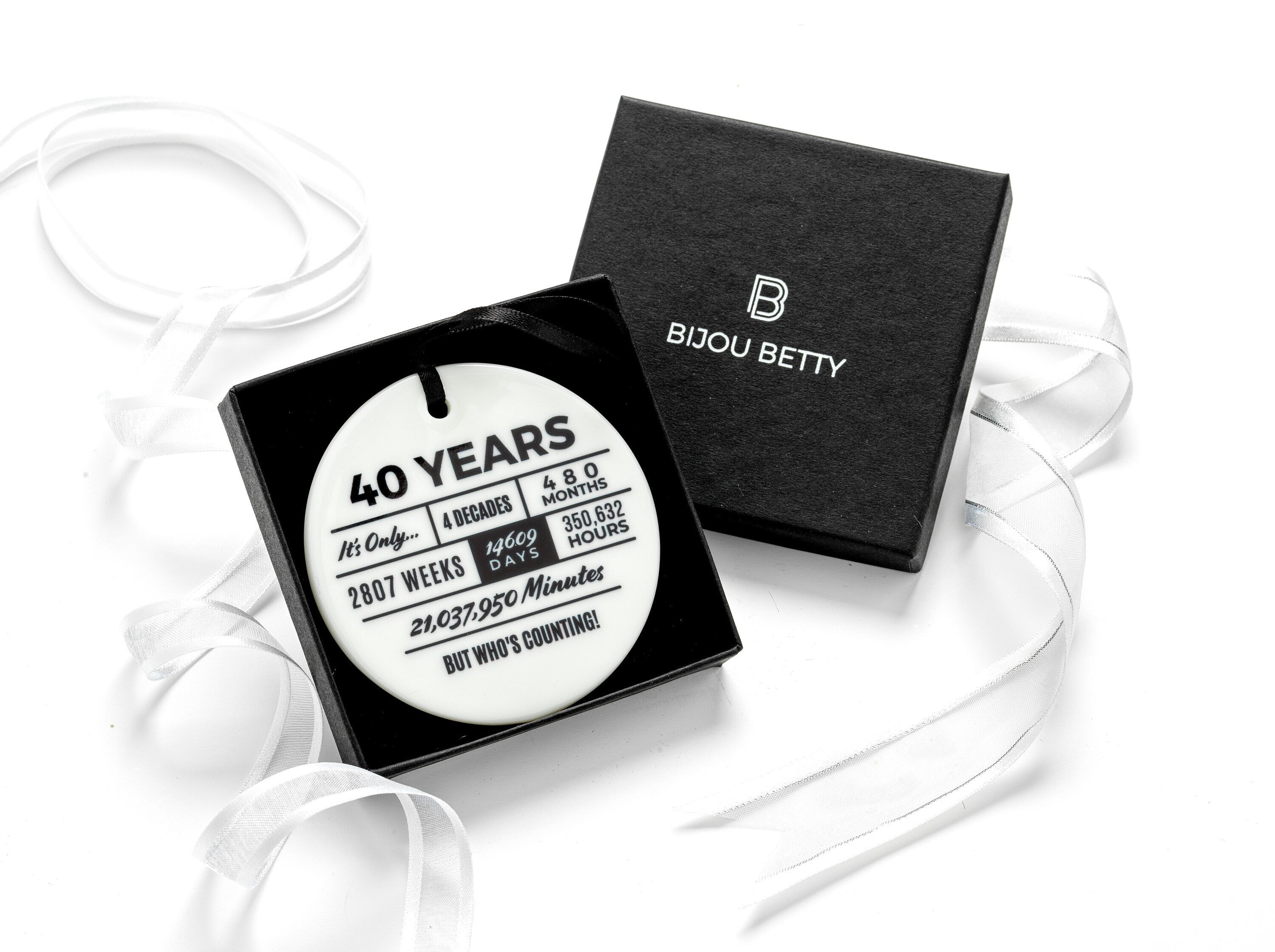 40th Birthday Ceramic Ornament Keepsake.