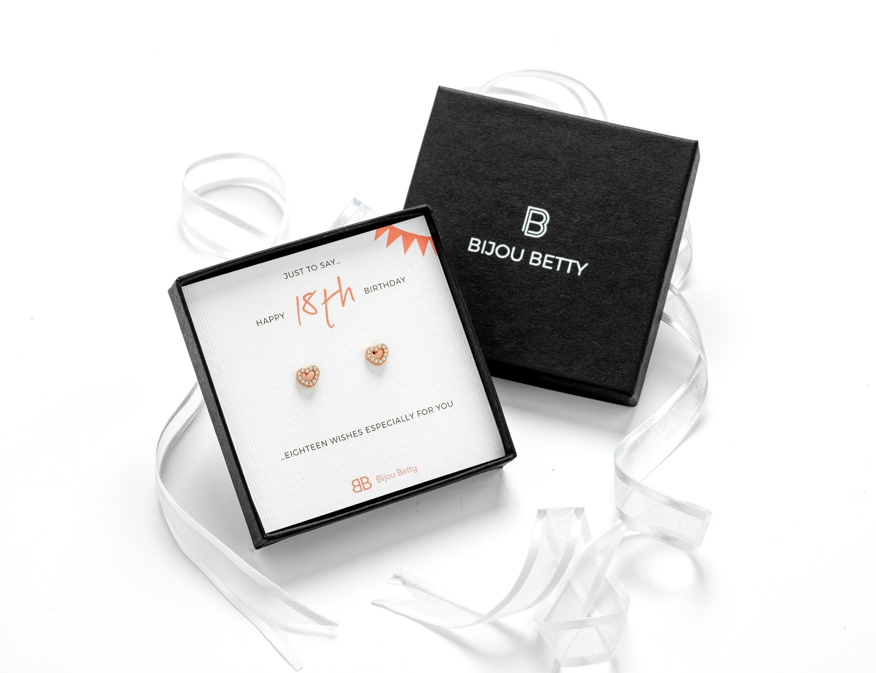 Sterling Silver 18th Birthday CZ Earrings Gift