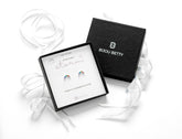 Sterling silver rainbow stud earrings in Bijou Betty gift box.