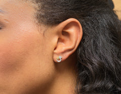 Sterling silver best friend heart earrings in Bijou Betty gift box.