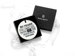 Ceramic 50th birthday keepsake ornament in gift box.