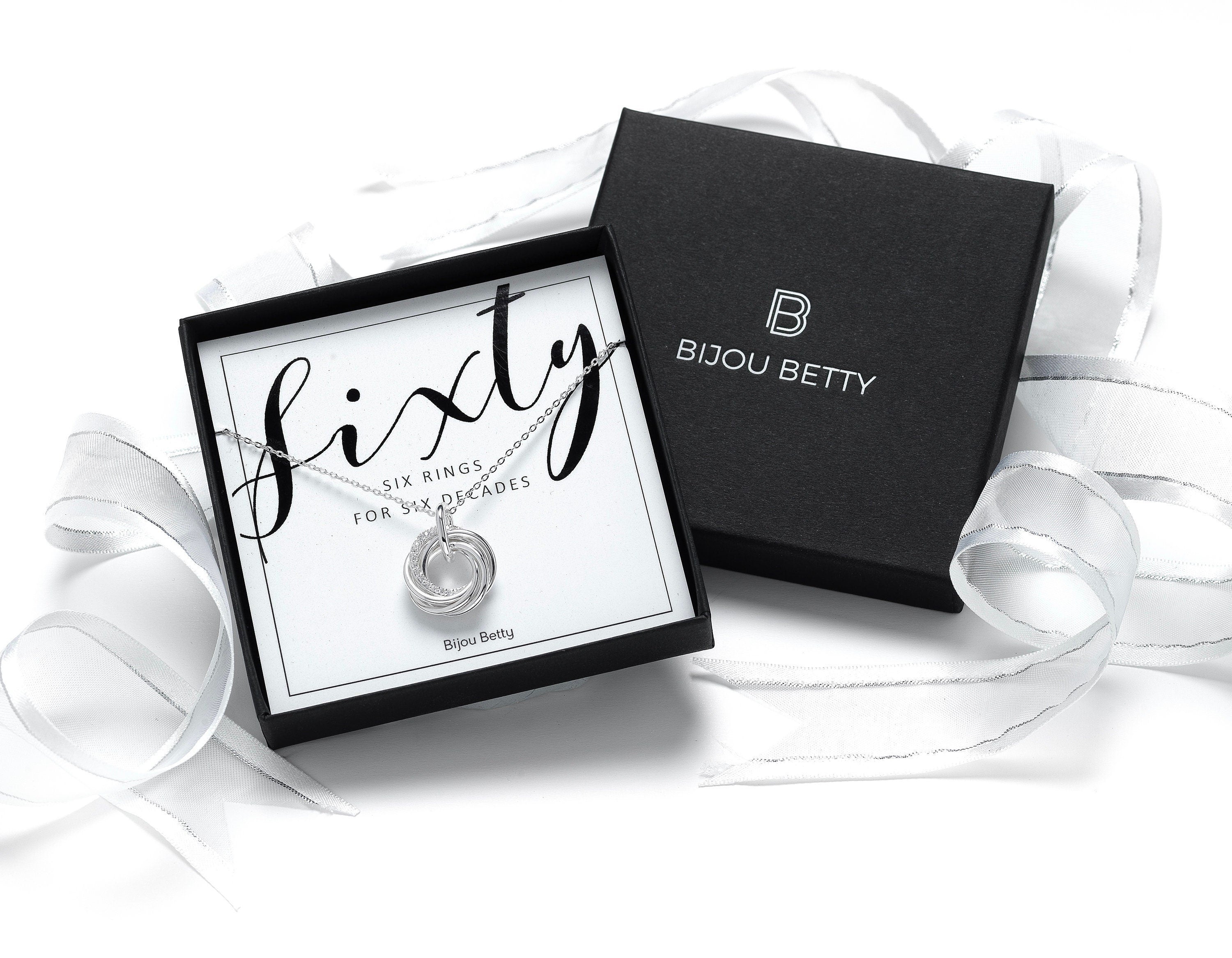 60th Birthday Six Ring Necklace Six Interlocked Rings Necklace