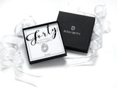 Sterling silver 40th birthday 4 ring necklace in Bijou Betty gift box.