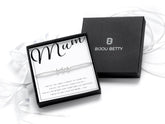 Sterling silver mum heart bracelet in Bijou Betty gift box.