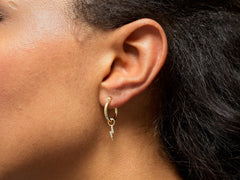 CZ Lightning Bolt Huggie Hoop Earrings in Sterling Silver, Silver or Gold, Lightning Bolt Hoop Earrings, Lightning Bolt Everyday Earrings