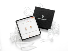 Sterling silver 17th birthday earrings in Bijou Betty gift box.