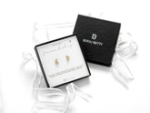 Sterling silver best friend CZ earrings in Bijou Betty gift box.