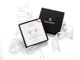 Sterling silver 30th birthday earrings in Bijou Betty gift box.