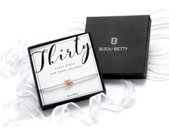 Sterling silver 30th birthday rose gold vermeil 3 ring bracelet.