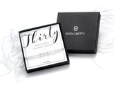 Sterling silver 30th birthday bracelet in Bijou Betty gift box.