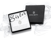 Sterling silver sister circle necklace with CZ stones.